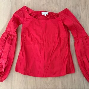 Caroline Constad Red Off-Shoulder Women's Top Blouse